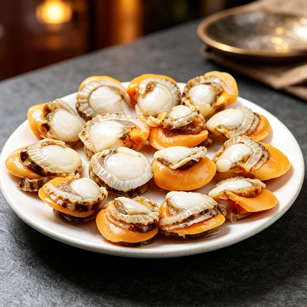 Half Shell Scallops with Roe
