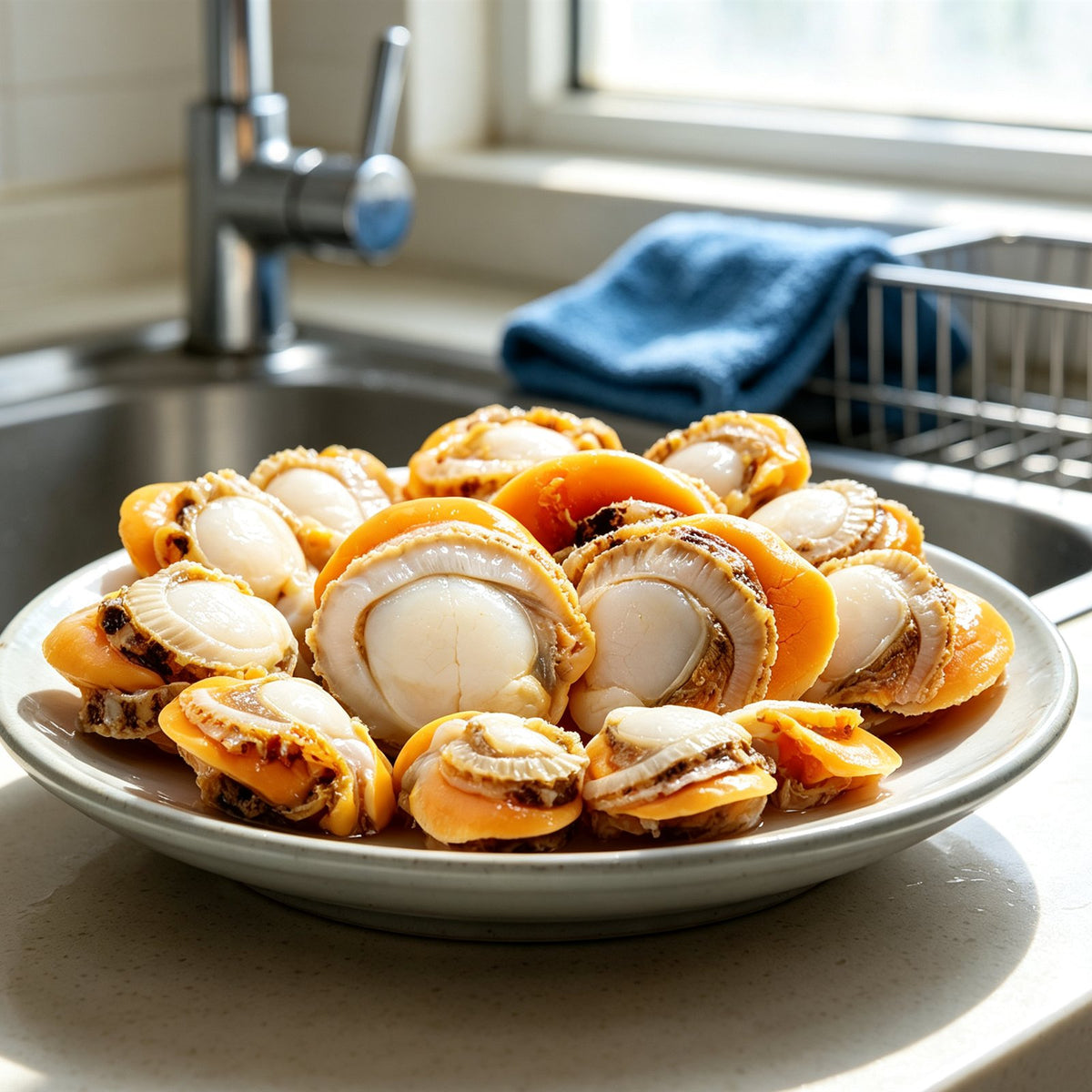 Half Shell Scallops with Roe