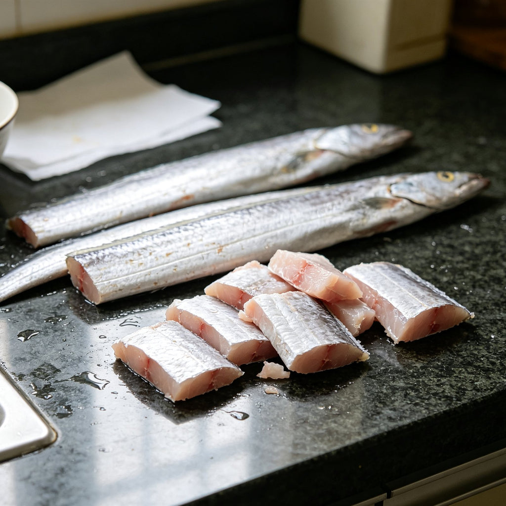 Fresh Hairtail Fish Cut Sections